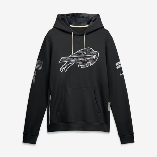 Men's Buffalo Bills Black 2026 Salute to Service Sideline Dri-FIT Pullover Hoodie
