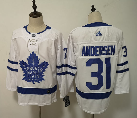 Men's Toronto Maple Leafs Frederik Andersen #31 White Player Jersey1