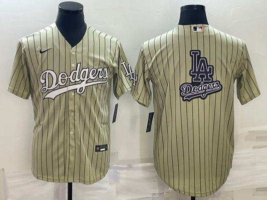 Men's Los Angeles Dodgers khaki Replica Baseball Jersey1