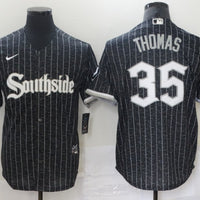 Men's Chicago White Sox Frank Thomas #35 Black Stitched Jersey1