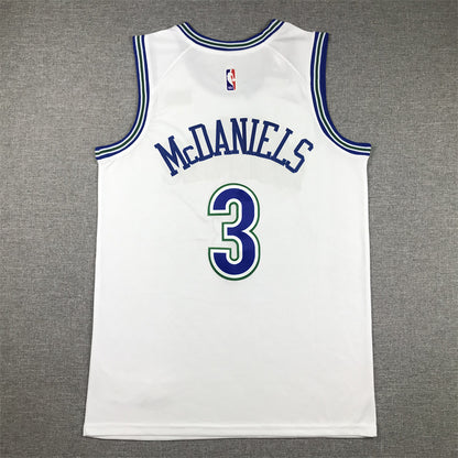 Men's Minnesota Timberwolves Jaden McDaniels #3 White Swingman Player Jersey1