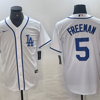 Men's Los Angeles Dodgers Freddie Freeman #5 White Limited Player Jersey1