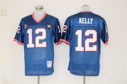 Men's Buffalo Bills Jim Kelly Mitchell & Ness Blue Legacy Replica Player Jersey1