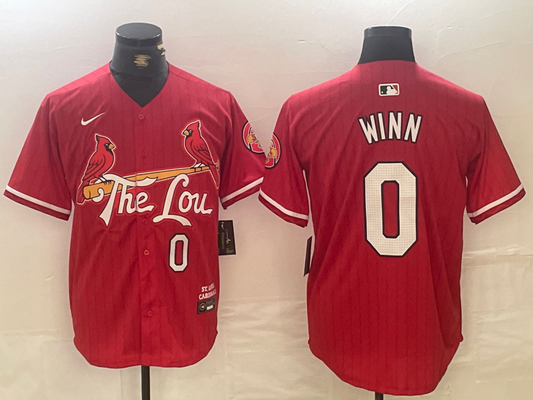 Men's St. Louis Cardinals Masyn Winn #0 Red 2024 City Connect Limited Player Jersey1
