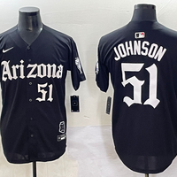 Men's Arizona Diamondbacks Randy Johnson #51 Black Replica Player Jersey