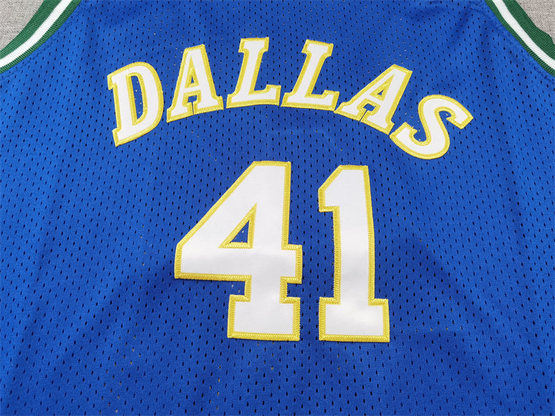Men's Dallas Mavericks Dirk Nowitzki #41 Royal 1998-2019 Hardwood Classics Swingman Jersey1