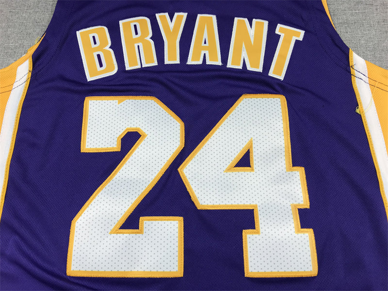 Men's Los Angeles Lakers Kobe Bryant #24 Purple 2007-08 Hardwood Classics Swingman Jersey1