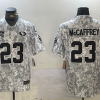 Men's San Francisco 49ers Christian McCaffrey #23 Arctic Camo 2024 Salute to Service Limited Jersey1