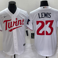 Men's Minnesota Twins Royce Lewis #23 White Home Replica Player Jersey1