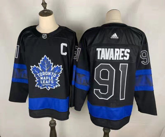 Men's Toronto Maple Leafs John Tavares #91 Black Player Game Jersey1