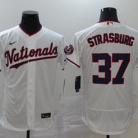 Men's Washington Nationals Stephen Strasburg #37 White Authentic Game Jersey1