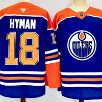 Men's Edmonton Oilers Zach Hyman #18 Fanatics Royal Home Breakaway Player Jersey
