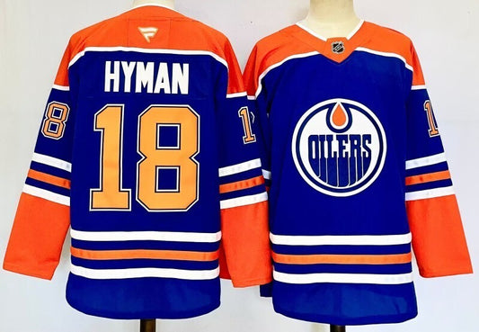 Men's Edmonton Oilers Zach Hyman #18 Fanatics Royal Home Breakaway Player Jersey