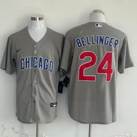 Men's Chicago Cubs Cody Bellinger #24 Gray Replica Player Jersey1