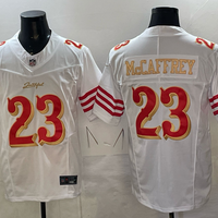 Men's San Francisco 49ers Christian McCaffrey #23 White 2025 Rivalries Collection Game Jersey