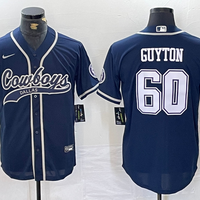 Men's Dallas Cowboys Tyler Guyton #60 Navy Game Jersey1