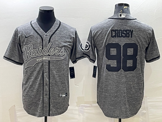 Men's Las Vegas Raiders Maxx Crosby #98 Gray Player Jersey1 Joint Edition