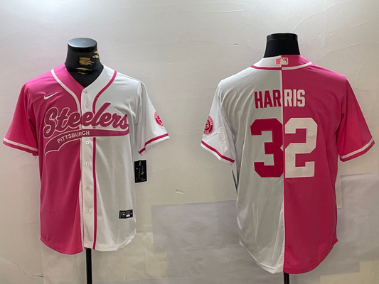 Men's Pittsburgh Steelers Franco Harris #32 Pink/White Game Jersey1