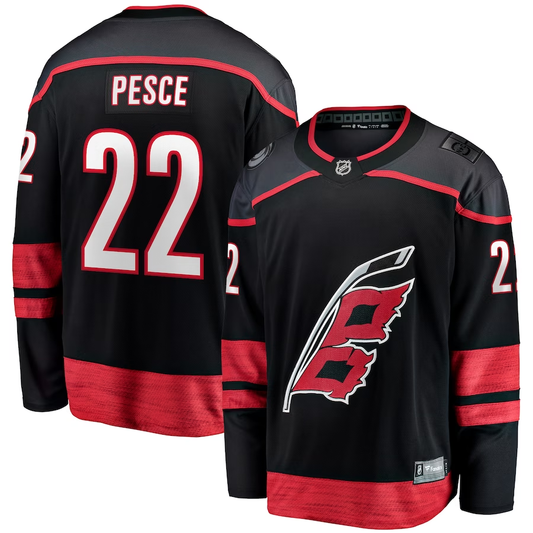 Men's Carolina Hurricanes Brett Pesce #22 Black Player Game Jersey1