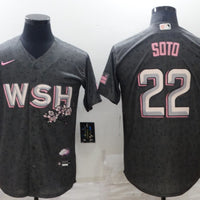 Men's Washington Nationals Juan Soto #22 Gray Replica Baseball Jersey1