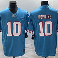Men's Tennessee Titans DeAndre Hopkins #10 Light Blue Oilers Throwback Player Game Jersey1