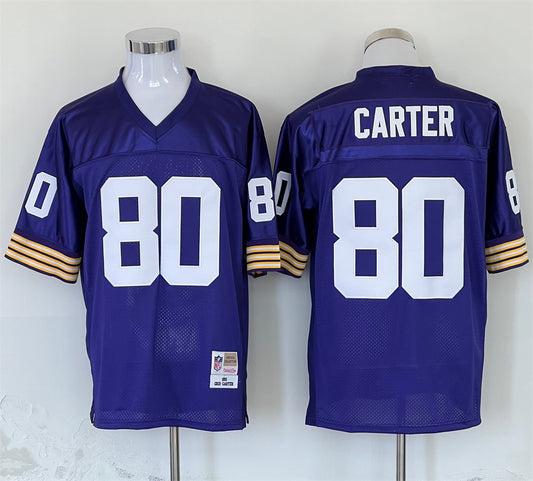 Men's Minnesota Vikings Cris Carter Mitchell & Ness Purple Legacy Replica Jersey1