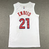 Men's Philadelphia 76ers Joel Embiid #21 White 2022/23 Swingman Jersey1 - City Edition