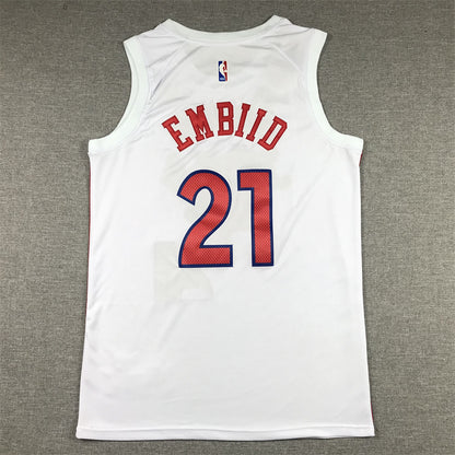 Men's Philadelphia 76ers Joel Embiid #21 White 2022/23 Swingman Jersey1 - City Edition