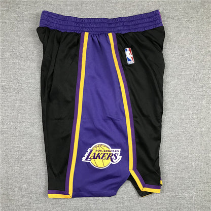 Men's Los Angeles Lakers Black Hardwood Classics Basketball Shorts1