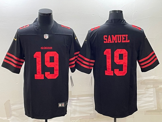 Men's San Francisco 49ers Deebo Samuel #19 Black Player Jersey1
