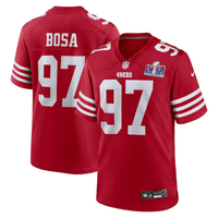 Men's San Francisco 49ers Nick Bosa #97 Scarlet Super Bowl LVIII Game Jersey1
