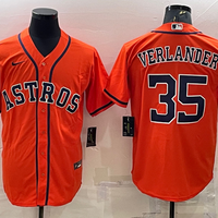 Men's Houston Astros Justin Verlander #35 Orange Replica Player Jersey1