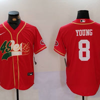 Men's San Francisco 49ers Steve Young #8 Scarlet Game Jersey1