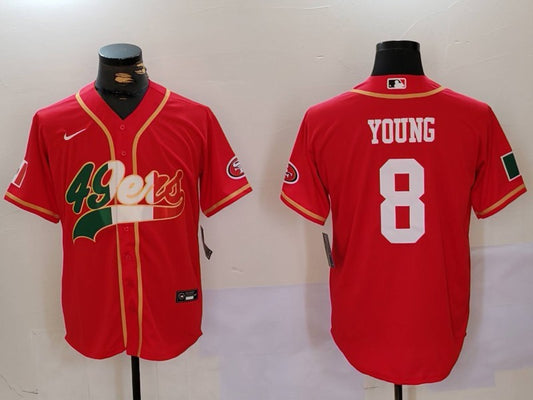 Men's San Francisco 49ers Steve Young #8 Scarlet Game Jersey1