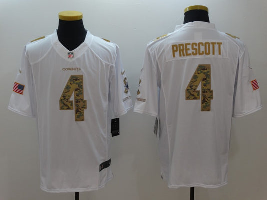 Men's Dallas Cowboys #4 Dak Prescott White Authentic Game Jersey1