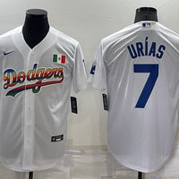 Men's Los Angeles Dodgers Julio Urias #7 White Authentic Game Jersey1