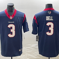 Men's Houston Texans Tank Dell #3 Navy Player Game Jersey1