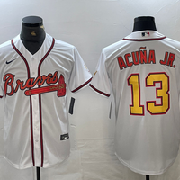 Men's Atlanta Braves Ronald Acuna Jr. White Authentic Jersey1 Champion Edition