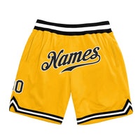 Custom Gold Black White Basketball Shorts