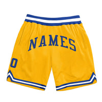 Custom Gold Royal White Basketball Shorts