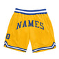 Custom Gold Royal-White Authentic Throwback Basketball Shorts