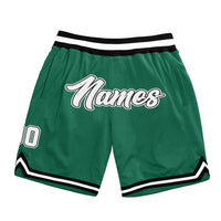 Custom Kelly Green White Black Basketball Shorts