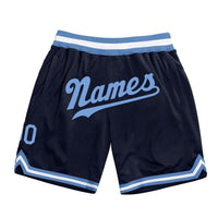 Custom Navy Light Blue White Basketball Shorts