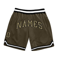 Custom Olive Camo Black Salute To Service Basketball Shorts