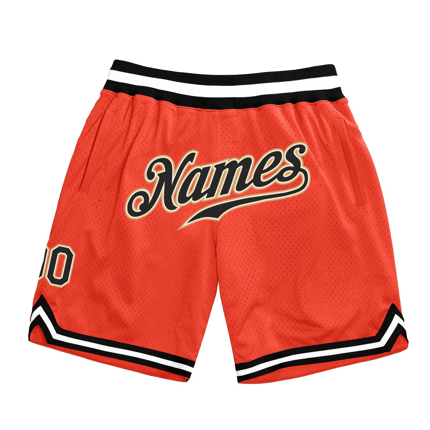 Custom Orange Black Old Gold Basketball Shorts