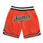 Custom Orange Black-Old Gold Authentic Throwback Basketball Shorts