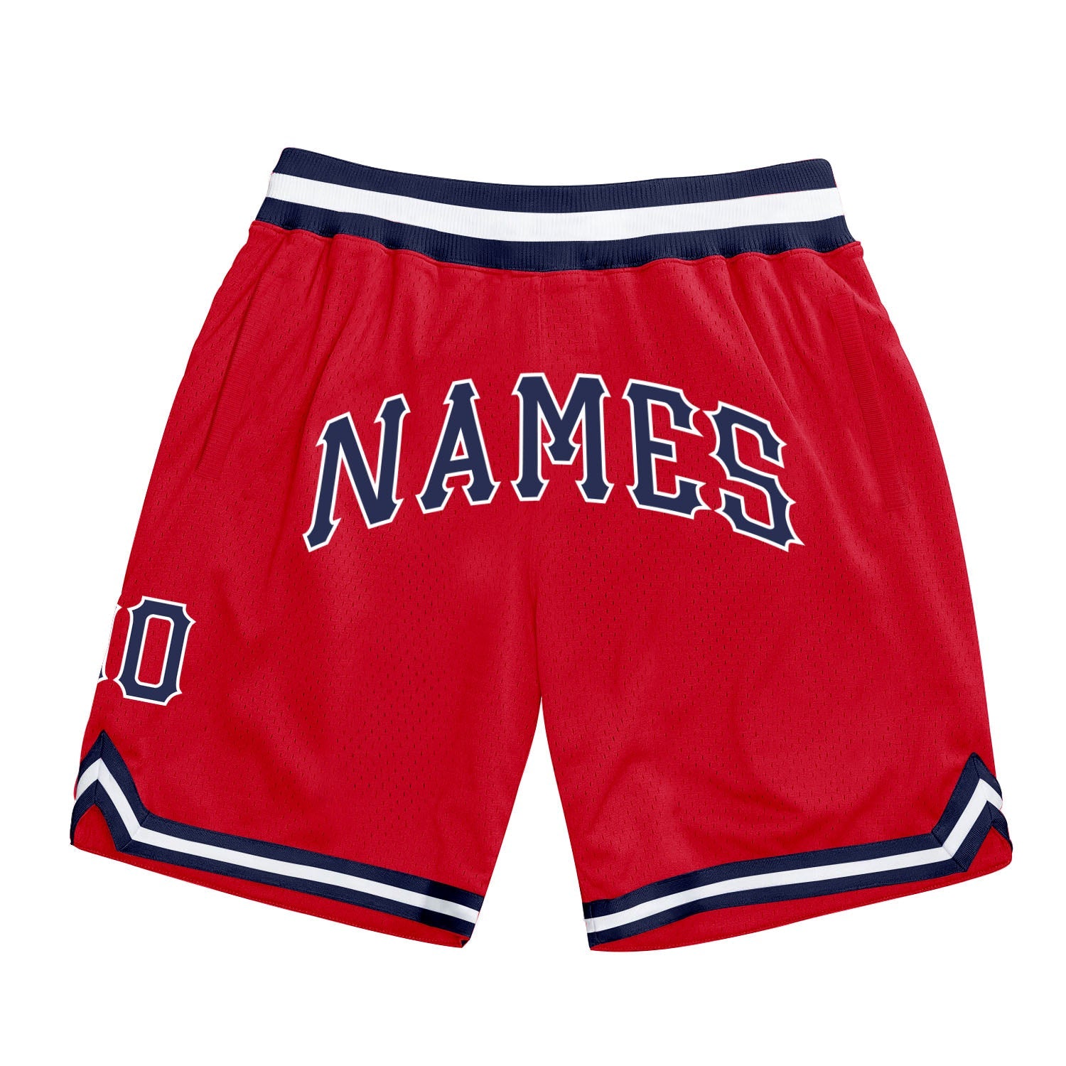 Custom Red Navy White Basketball Shorts