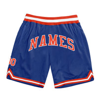 Custom Royal Orange White Basketball Shorts