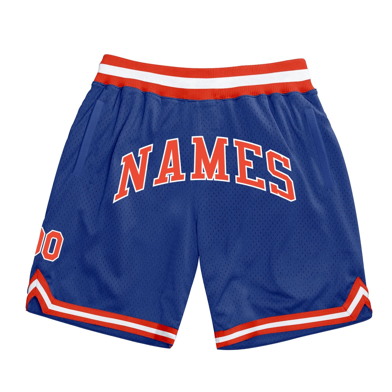 Custom Royal Orange White Basketball Shorts