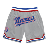 Custom Silver Gray Royal Red Basketball Shorts